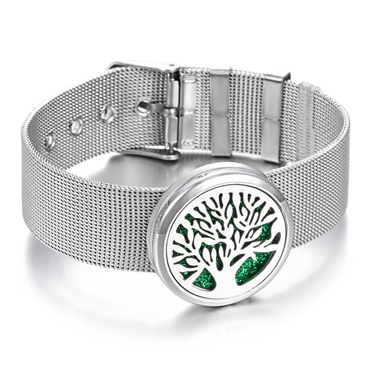 Bracelet Diffuseur Huiles Essentielles - Acier Inoxydable