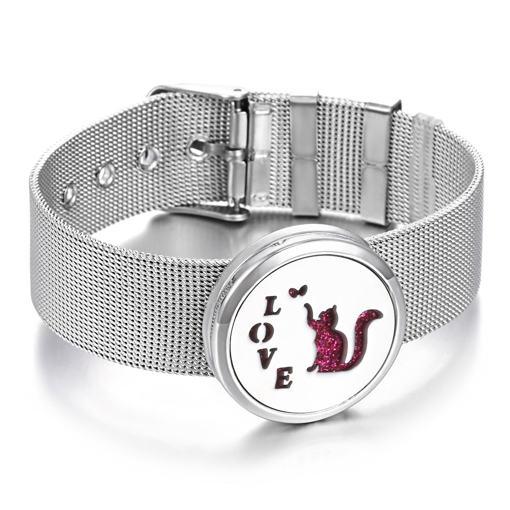 Bracelet Diffuseur Huiles Essentielles - Acier Inoxydable