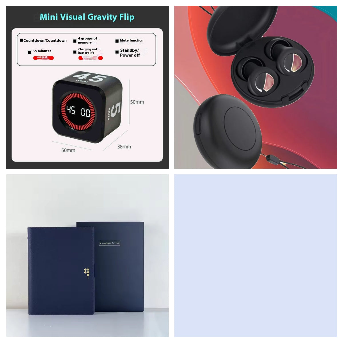 Minuteur Visuel Rechargeable - 4 Durées Personnalisables