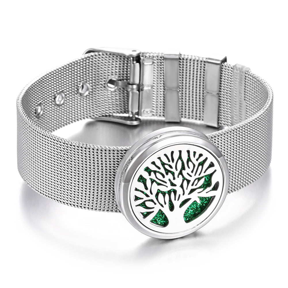 Bracelet Diffuseur Huiles Essentielles - Acier Inoxydable