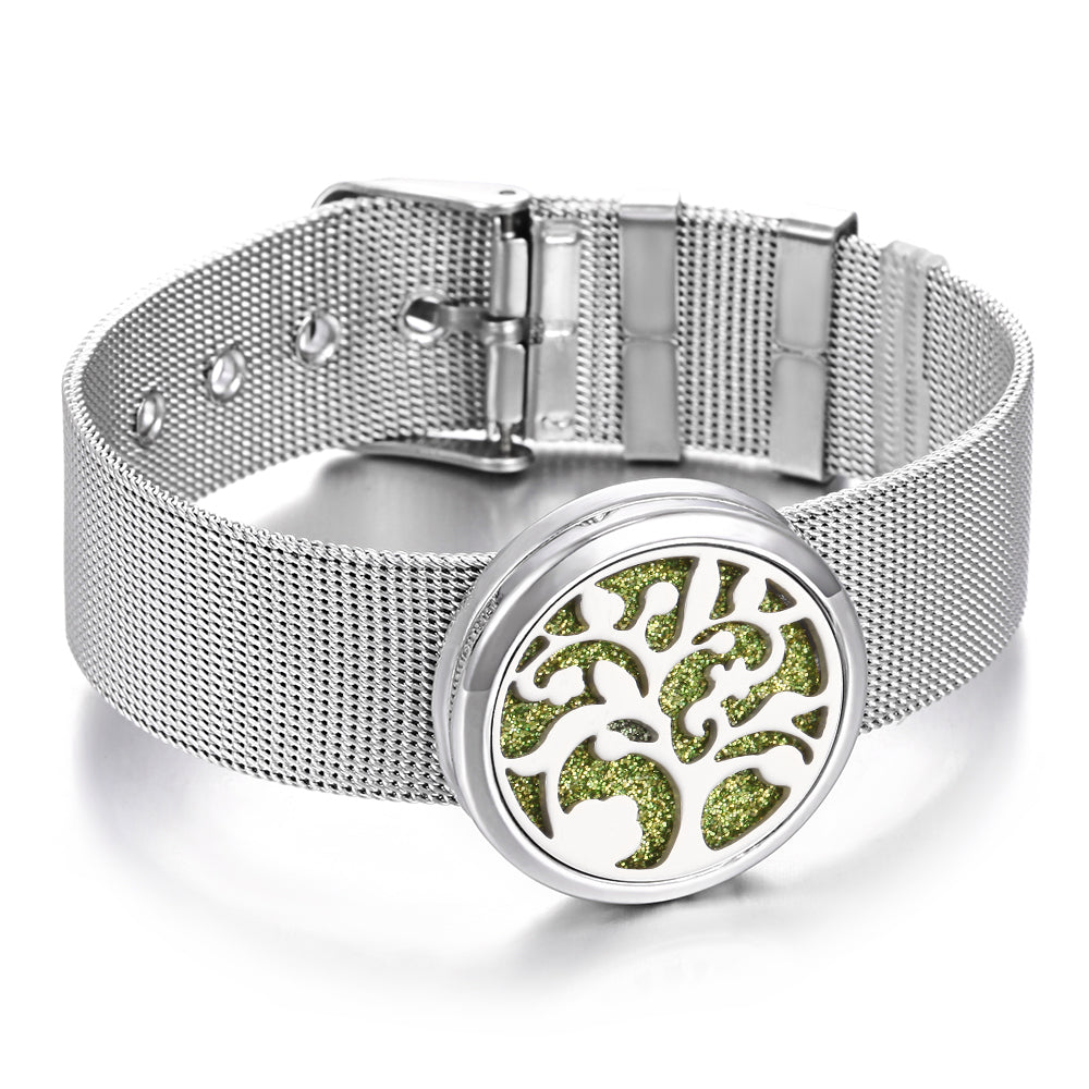Bracelet Diffuseur Huiles Essentielles - Acier Inoxydable