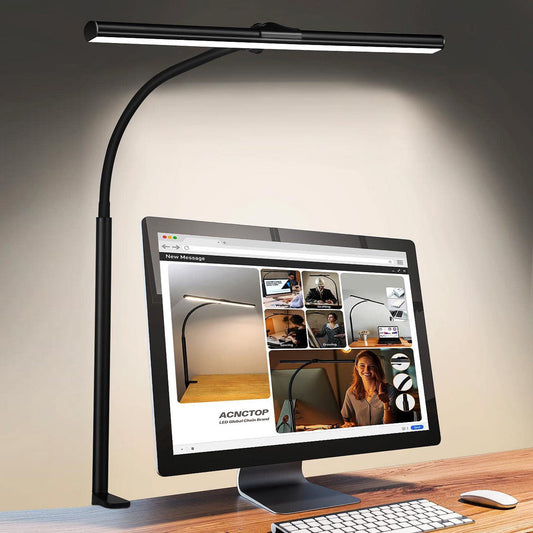 Lampe Bureau LED Double Tête Clip - Protection Oculaire