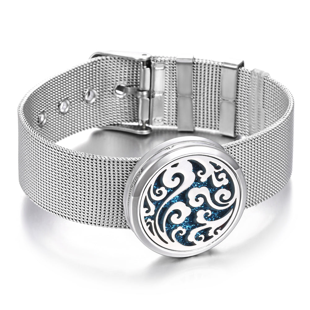 Bracelet Diffuseur Huiles Essentielles - Acier Inoxydable
