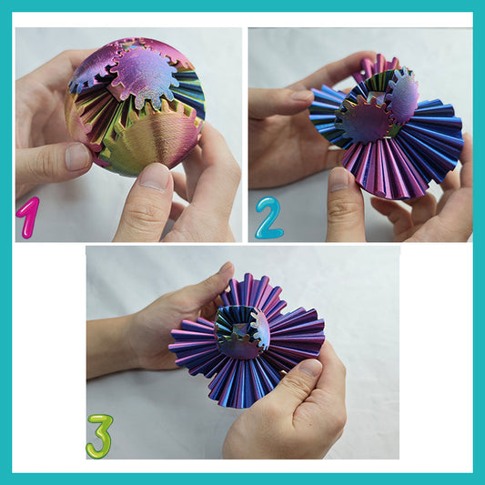 Balle Anti-Stress Engrenages - Fidget Visuel Satisfaisant