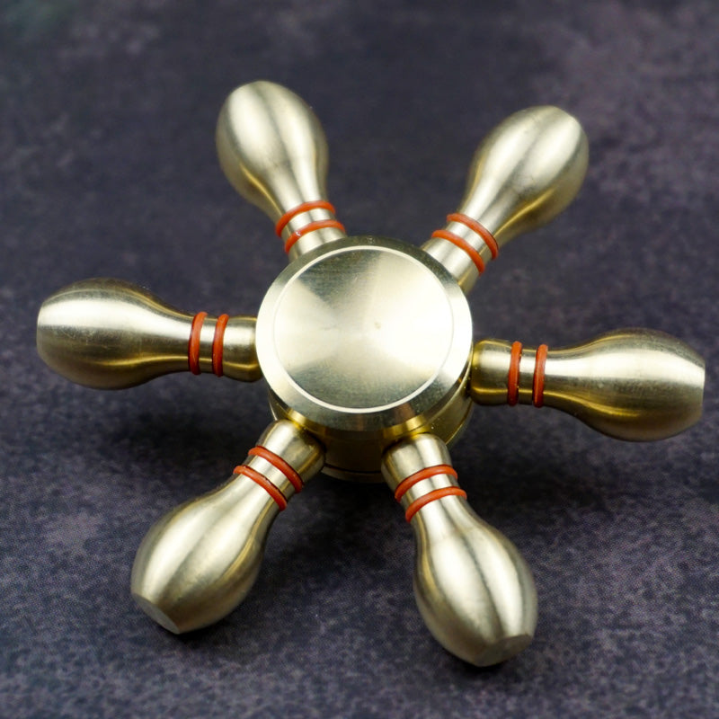 Gyroscope Cuivre Pur 6 Bras - Spinner Haute Vitesse EDC